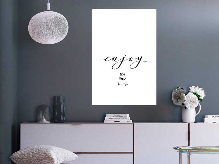 Wall Poster Enjoy the Little Things - black English text on a white background 130790 additionalImage 3