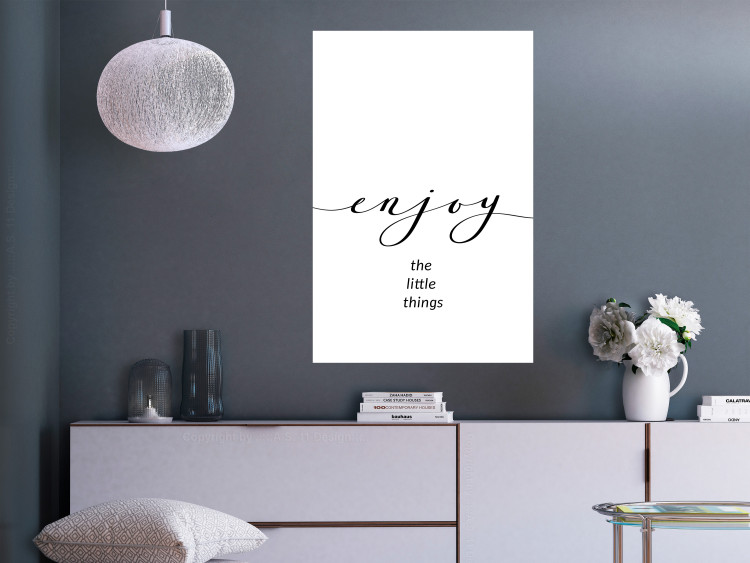 Wall Poster Enjoy the Little Things - black English text on a white background 130790 additionalImage 2