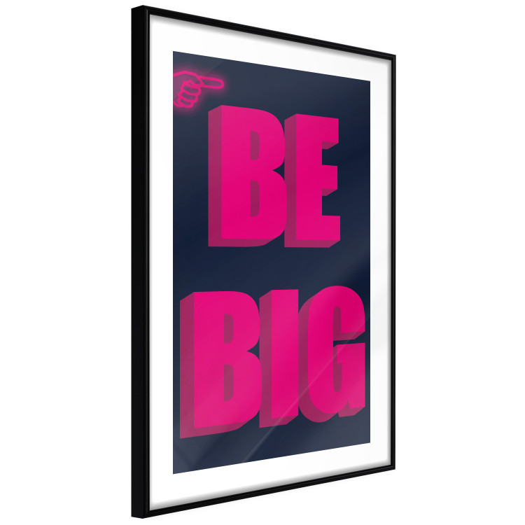 Poster Be Big - intensely pink English texts on a navy blue background 131990 additionalImage 8