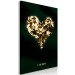 Canvas Heart in gold - heart shape covered with gold on black background 134390 additionalThumb 2