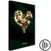 Canvas Heart in gold - heart shape covered with gold on black background 134390 additionalThumb 6