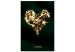 Canvas Heart in gold - heart shape covered with gold on black background 134390