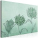 Canvas Art Print Floral trio - Abstraction with floristic motif on aquamarine 135090 additionalThumb 2