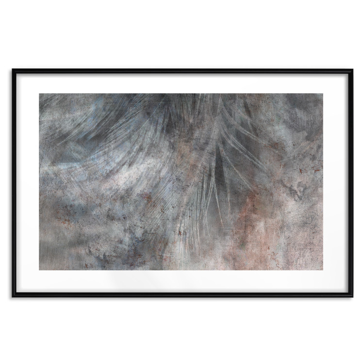 Poster Gray Feather - abstract composition of feathers on a concrete texture 135790 additionalImage 11