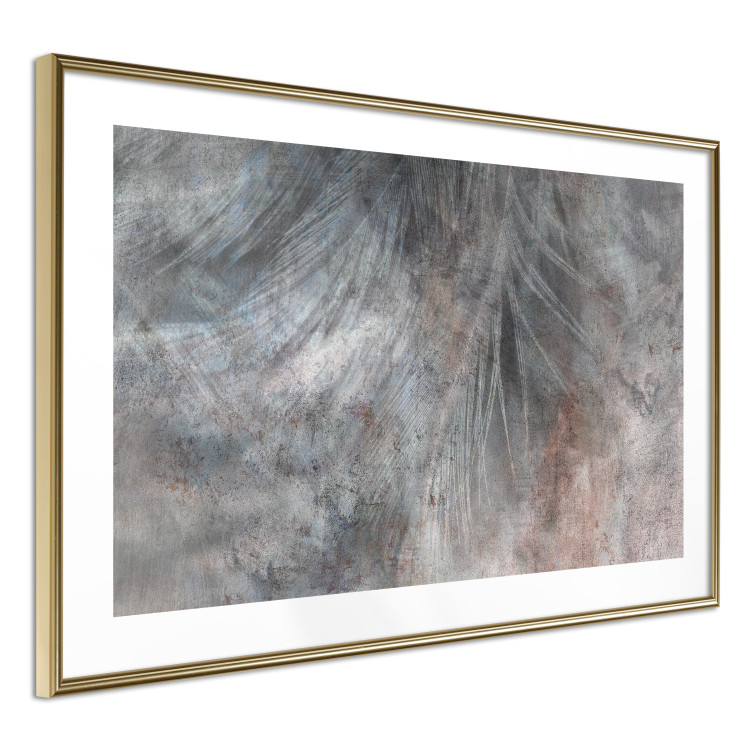 Poster Gray Feather - abstract composition of feathers on a concrete texture 135790 additionalImage 27