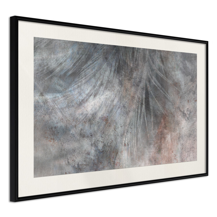 Poster Gray Feather - abstract composition of feathers on a concrete texture 135790 additionalImage 26