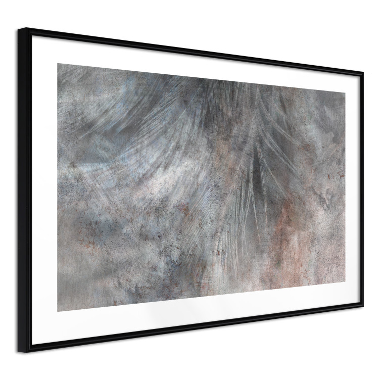 Poster Gray Feather - abstract composition of feathers on a concrete texture 135790 additionalImage 19
