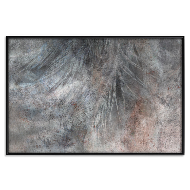 Poster Gray Feather - abstract composition of feathers on a concrete texture 135790 additionalImage 10