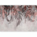 Photo Wallpaper Curtain of plants - grey landscape with a composition of leaves with pink accent 144490 additionalThumb 5
