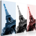 Canvas Print Parisian Collage (1-piece) - Eiffel Tower in the national colors of the country 144790 additionalThumb 2