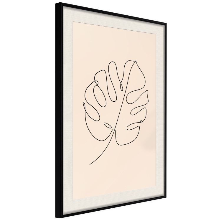 Poster Linear Monstera - Minimalist Delicate Leaf on a Beige Background 146390 additionalImage 9