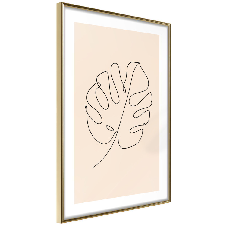 Poster Linear Monstera - Minimalist Delicate Leaf on a Beige Background 146390 additionalImage 7