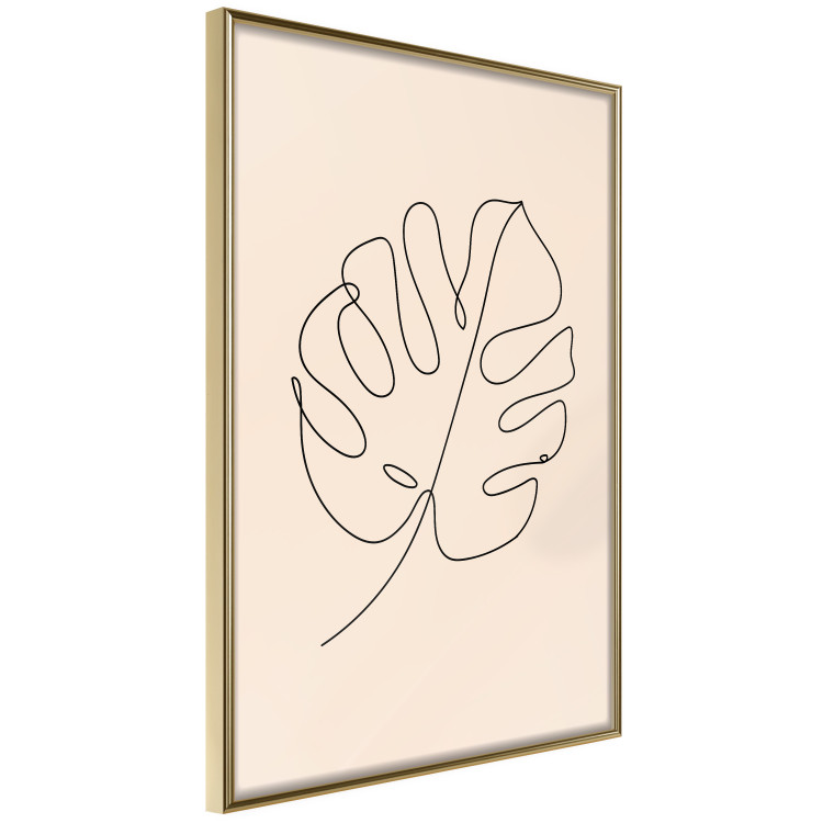 Poster Linear Monstera - Minimalist Delicate Leaf on a Beige Background 146390 additionalImage 6