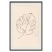 Poster Linear Monstera - Minimalist Delicate Leaf on a Beige Background 146390 additionalThumb 25
