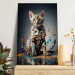 Canvas Print AI Bengal Cat - Animal in a Colorful Exploding Puddle - Verticall 150290 additionalThumb 11