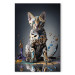 Canvas Print AI Bengal Cat - Animal in a Colorful Exploding Puddle - Verticall 150290
