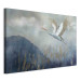 Large canvas print A Heron in Flight - A Bird Flying Against the Background of Dark Blue Mountains Covered With Fog [Large Format] 151190 additionalThumb 3