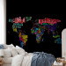 Wall Mural Colourful Journeys - World Map with Colourful Text on a Black Background 59990 additionalThumb 2