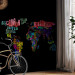 Wall Mural Colourful Journeys - World Map with Colourful Text on a Black Background 59990 additionalThumb 4