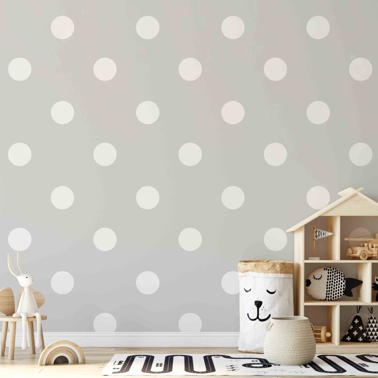 Wall Mural Joyful Dots - Geometric Shapes in White on a Solid Background 60790 additionalImage 4