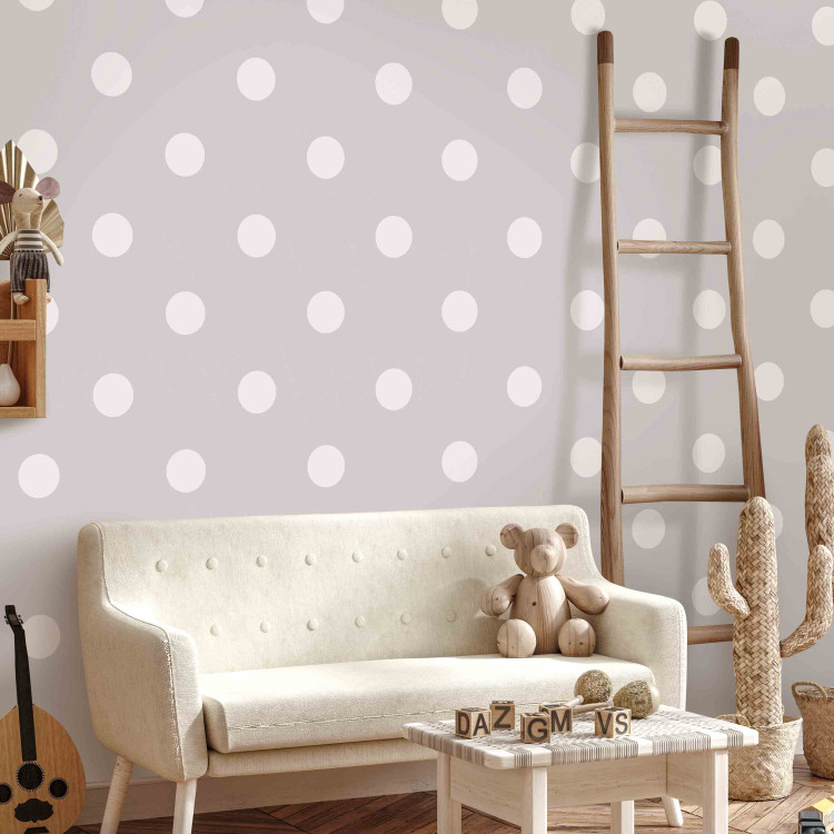 Wall Mural Joyful Dots - Geometric Shapes in White on a Solid Background 60790 additionalImage 6