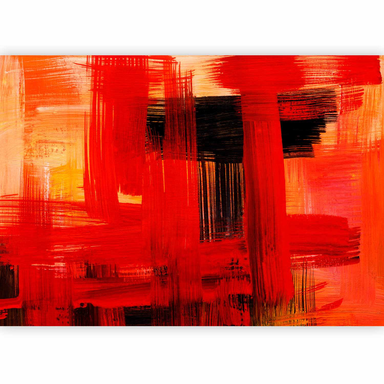 Photo Wallpaper Modern expression - painted red and black brushstrokes 90090 additionalImage 1