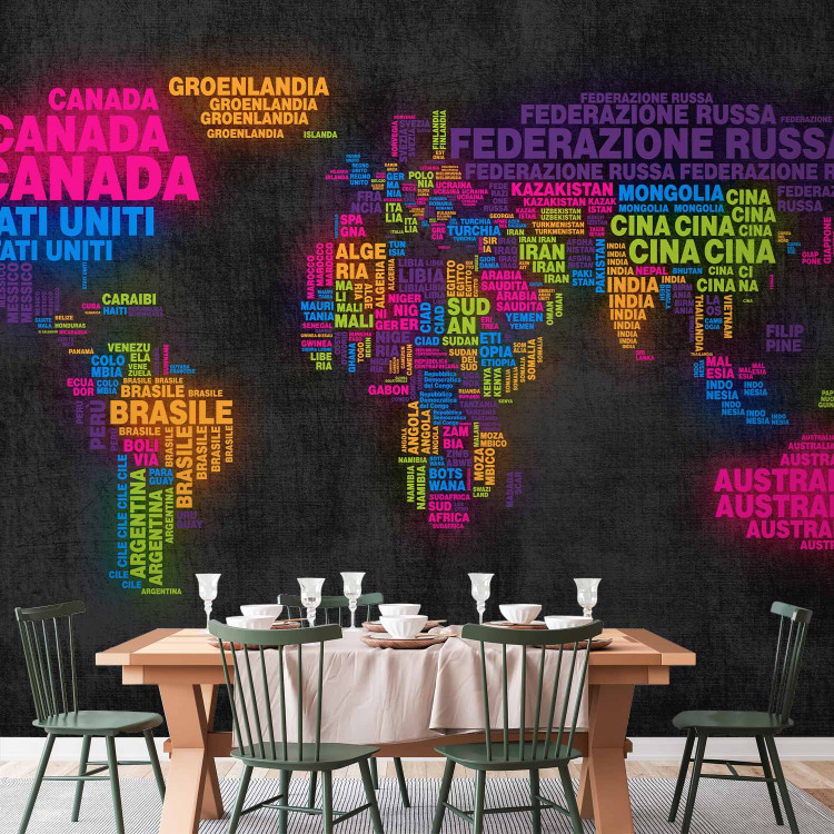Wall Mural World map - outline of the continents with Italian names in the shape of countries 97090 additionalImage 6