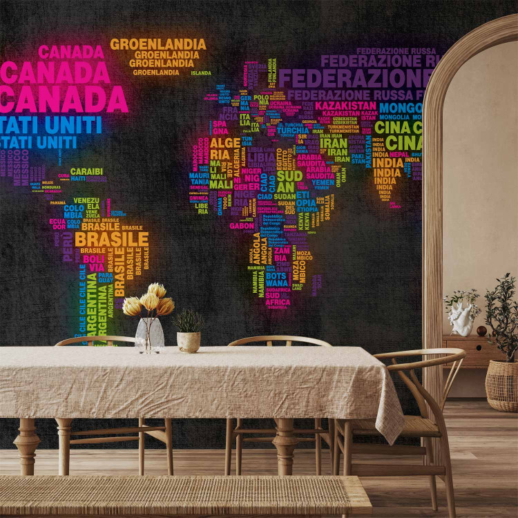 Wall Mural World map - outline of the continents with Italian names in the shape of countries 97090 additionalImage 4
