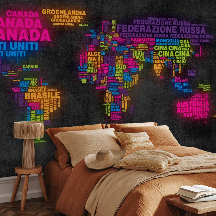 Wall Mural World map - outline of the continents with Italian names in the shape of countries 97090 additionalImage 2