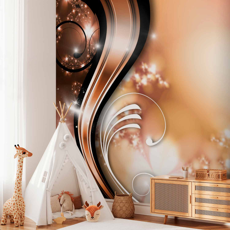 Photo Wallpaper Golden fantasy - luminous baroque ornaments in shades of gold 97190 additionalImage 2