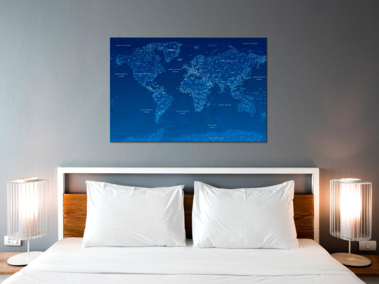 Canvas Art Print World Map: World Connection - Continents with English Inscriptions 97490 additionalImage 3