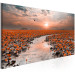 Canvas Art Print Lily Path (1-part) Wide - Lilies against Sunset 107301 additionalThumb 2