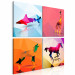 Canvas Art Print Geometric Animals (4 Parts) 108201 additionalThumb 2