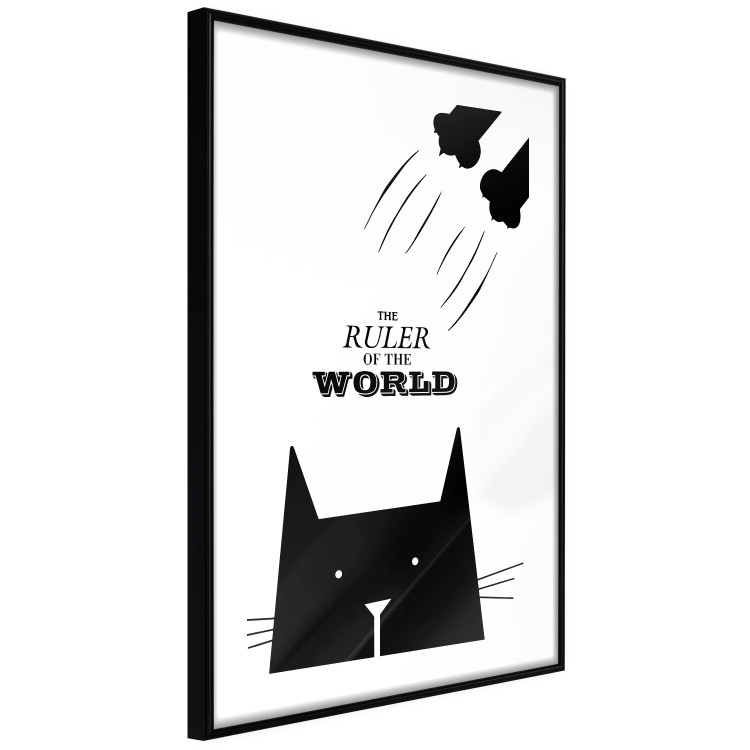 Poster The ruler of the world - black and white composition with a cat and texts 114801 additionalImage 2