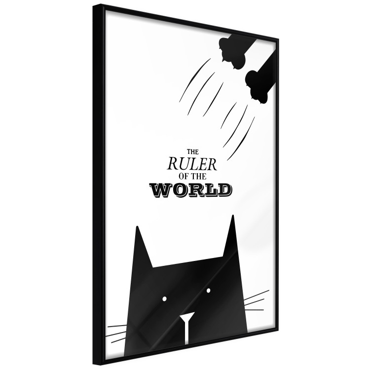 Poster The ruler of the world - black and white composition with a cat and texts 114801 additionalImage 10