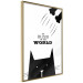 Poster The ruler of the world - black and white composition with a cat and texts 114801 additionalThumb 7
