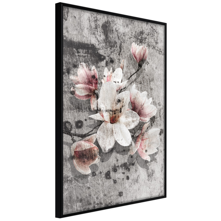 Poster Magnolias - composition with a textured surface with light pink flowers 115201 additionalImage 10