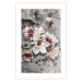 Poster Magnolias - composition with a textured surface with light pink flowers 115201 additionalThumb 25