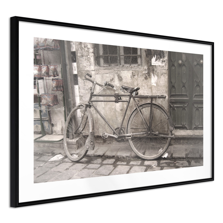 Wall Poster Two-Wheeler - urban scene of a stone street with a vintage-style bicycle 116701 additionalImage 11