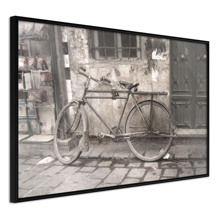 Wall Poster Two-Wheeler - urban scene of a stone street with a vintage-style bicycle 116701 additionalImage 10
