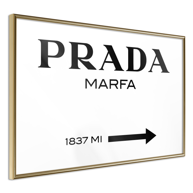 Wall Poster Prada Marfa - black and white simple composition with texts and an arrow 116801 additionalImage 8