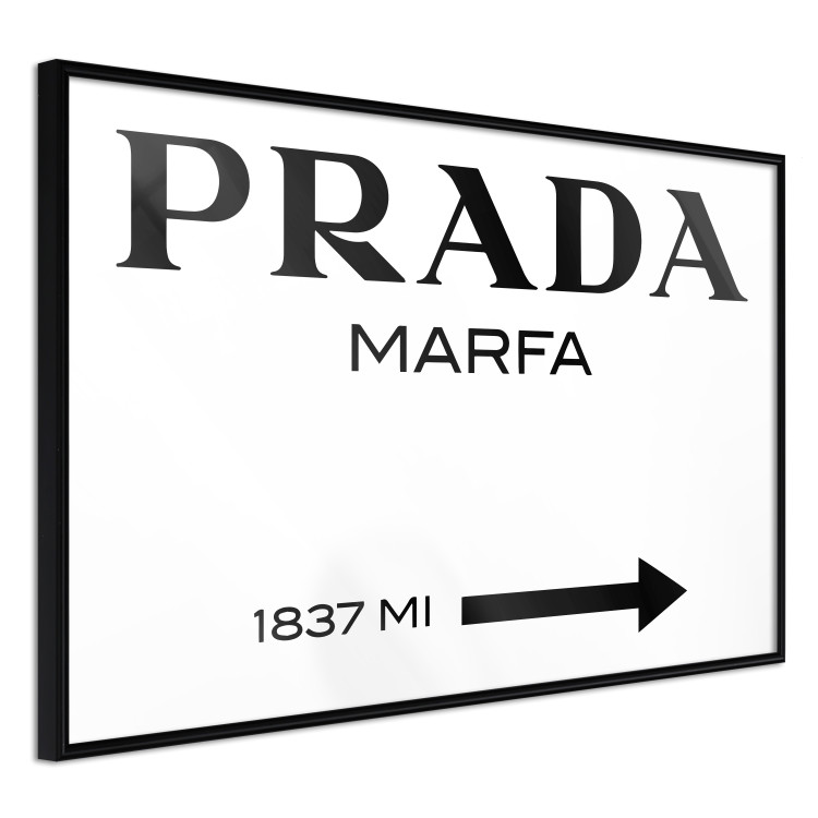 Wall Poster Prada Marfa - black and white simple composition with texts and an arrow 116801 additionalImage 12