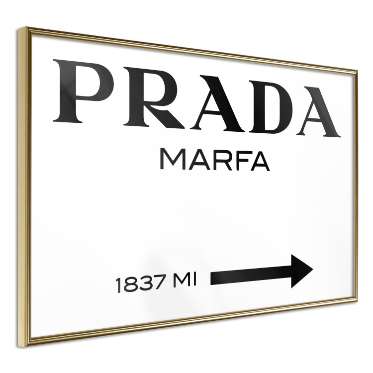 Wall Poster Prada Marfa - black and white simple composition with texts and an arrow 116801 additionalImage 14