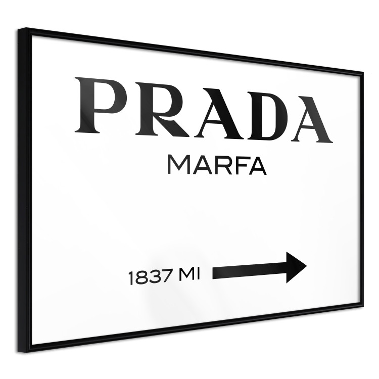 Wall Poster Prada Marfa - black and white simple composition with texts and an arrow 116801 additionalImage 13