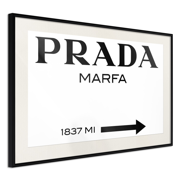 Wall Poster Prada Marfa - black and white simple composition with texts and an arrow 116801 additionalImage 3