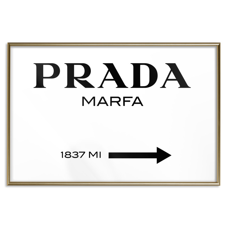 Wall Poster Prada Marfa - black and white simple composition with texts and an arrow 116801 additionalImage 16