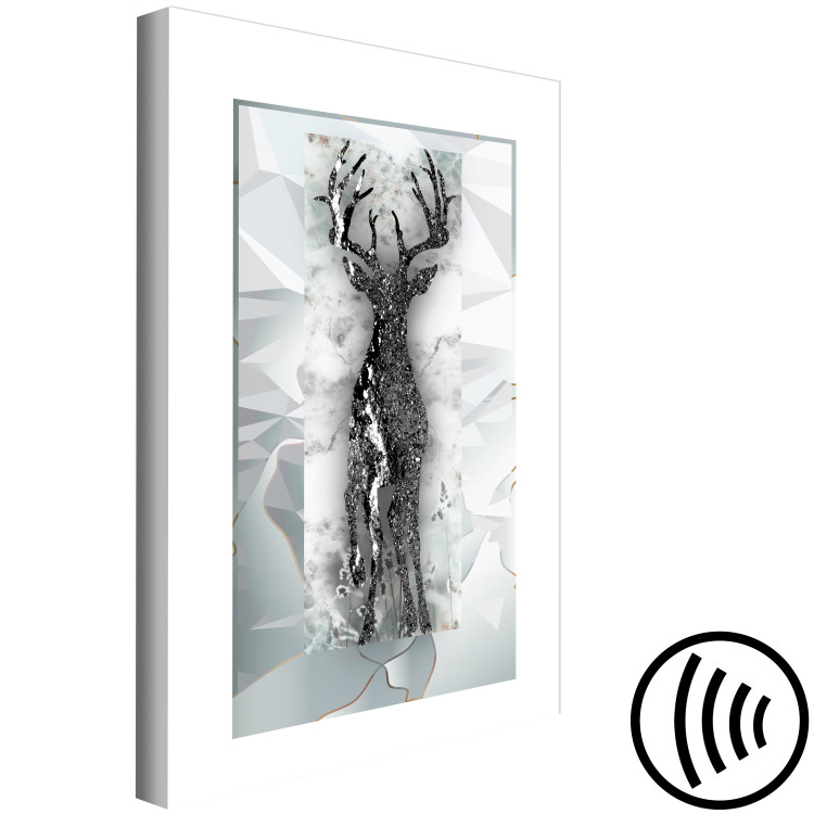 Canvas Print Deer in Glamour Light (1-part) - Blend of White and Gray 117001 additionalImage 6