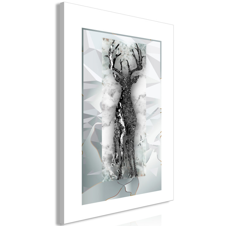 Canvas Print Deer in Glamour Light (1-part) - Blend of White and Gray 117001 additionalImage 2