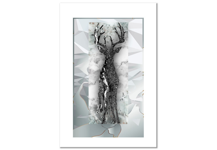Canvas Print Deer in Glamour Light (1-part) - Blend of White and Gray 117001