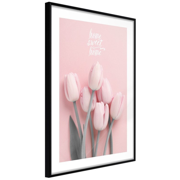 Poster Six Tulips - pink spring flowers and inscriptions on a pastel background 117901 additionalImage 13